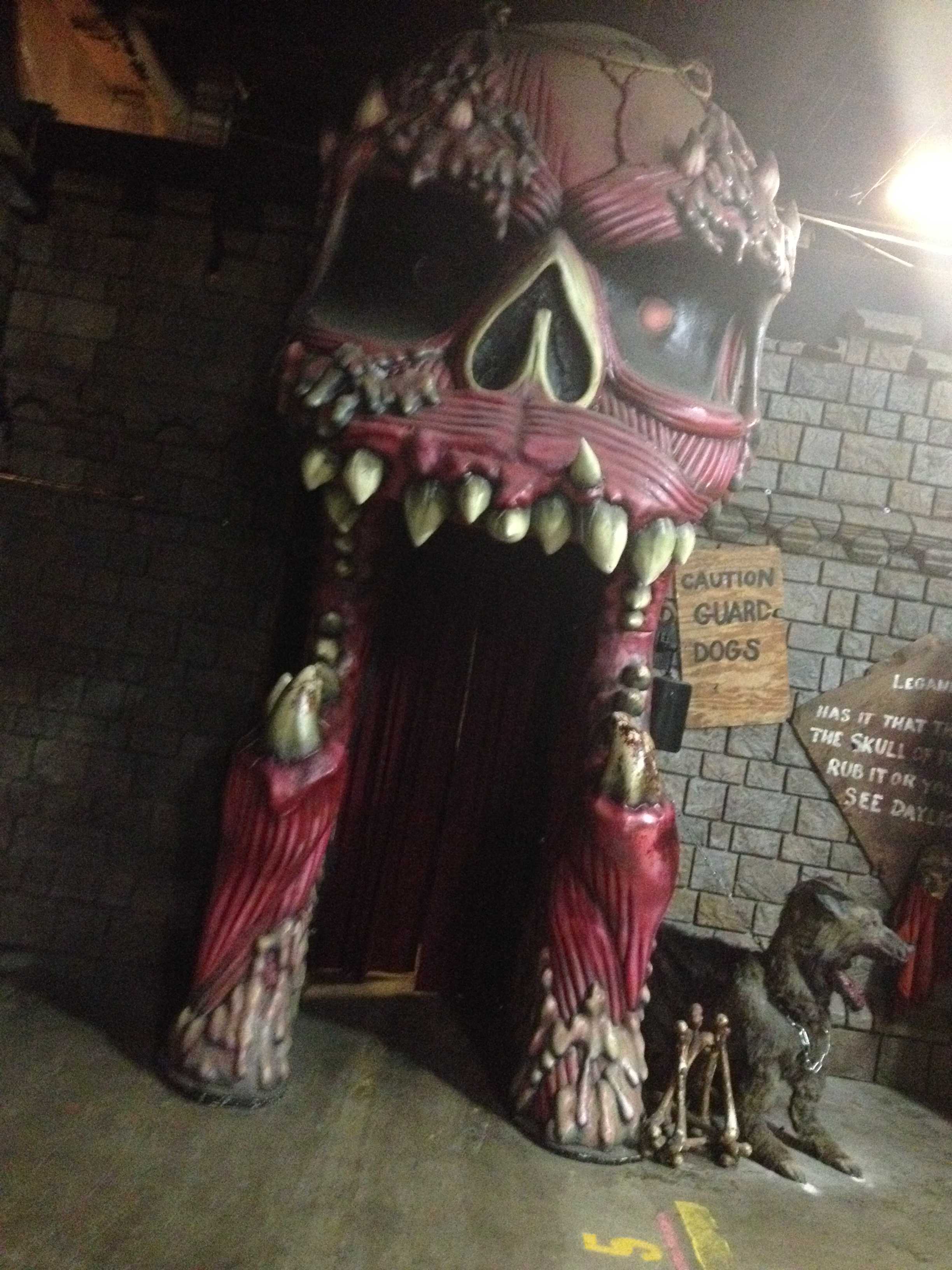 This frightening face is the entrance to the legendary Dungeon of Doom haunted house.