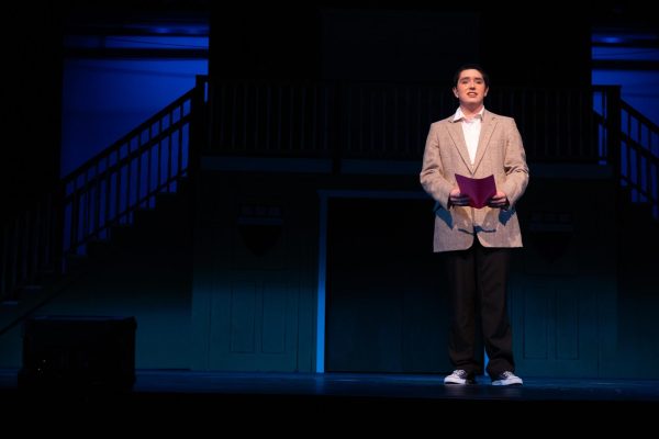 Junior John Stahl performing as Emmett in Sequoit Theater's production of "Legally Blonde" in spring of 2024.