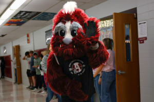 New mascot at ACHS tours the school during reveal 