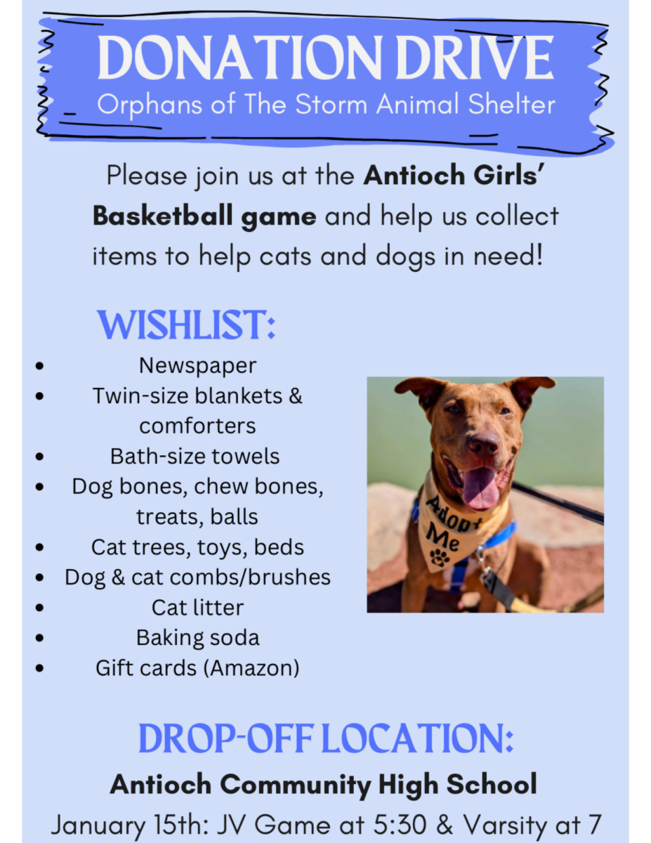 Flyer for donation drive created by Hannah Nelson 